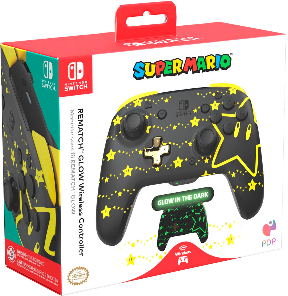 PDP - REMATCH GLOW Wireless Controller: Super Star For Nintendo Switch, Nintendo Switch - OLED Model - Super Star_1