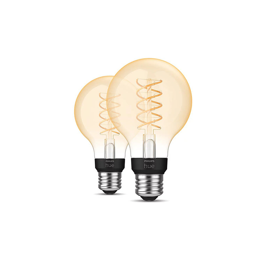 Philips - Hue G25 60W Smart LED Bulb (2-Pack) - Amber_0