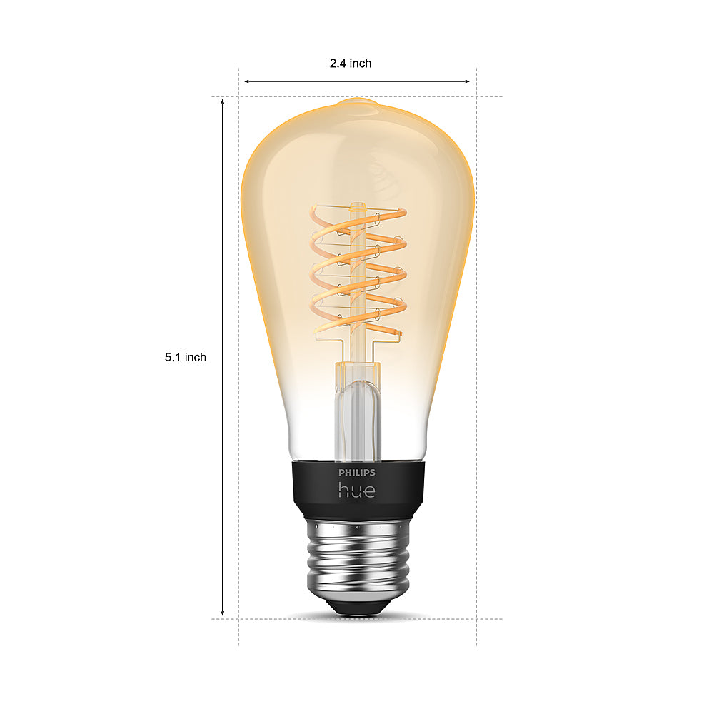 Philips - Hue ST19 60W Smart LED Bulb (2-Pack) - Amber_1