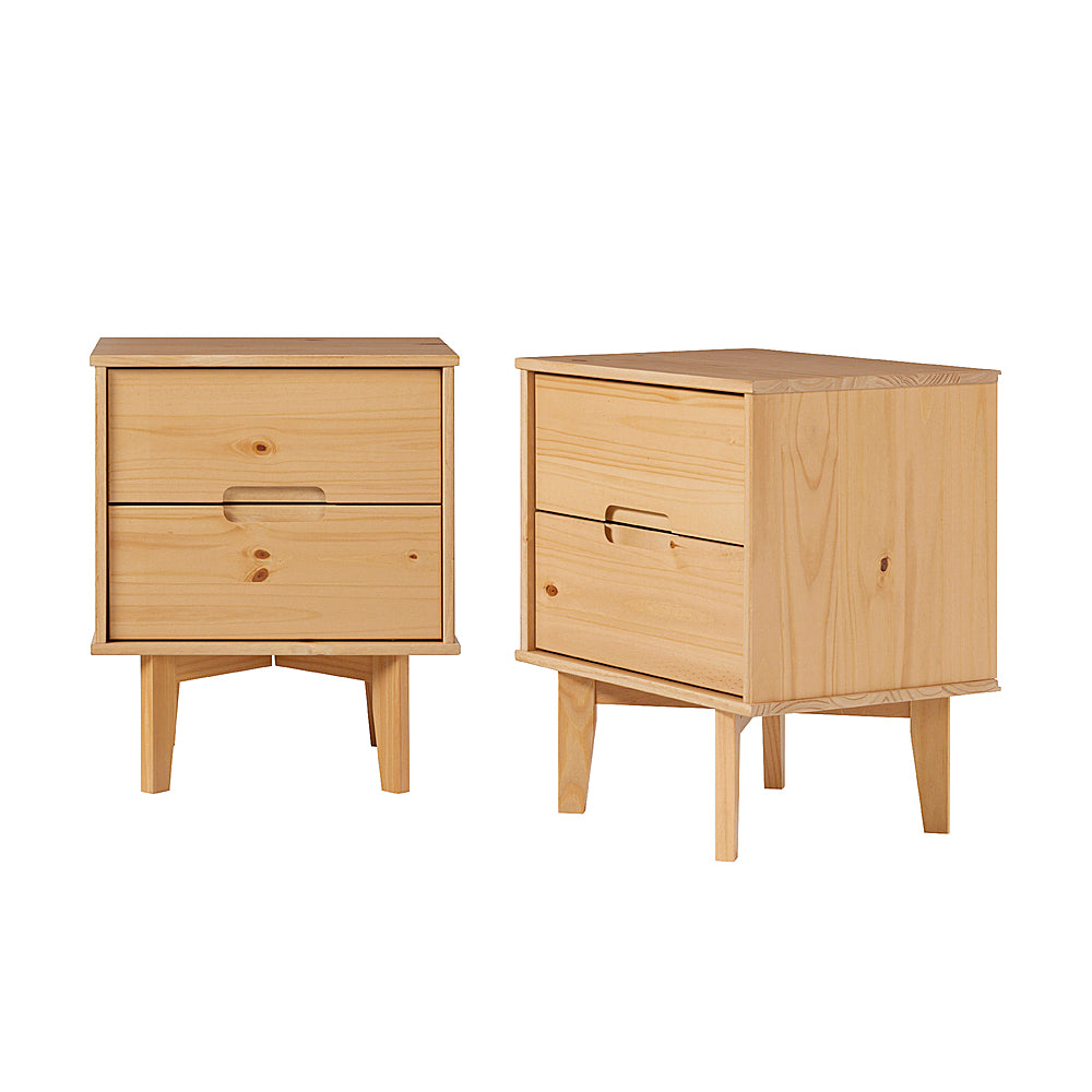 Walker Edison - Retro 2-Piece 2-Drawer Nightstand Set - Natural Pine_1