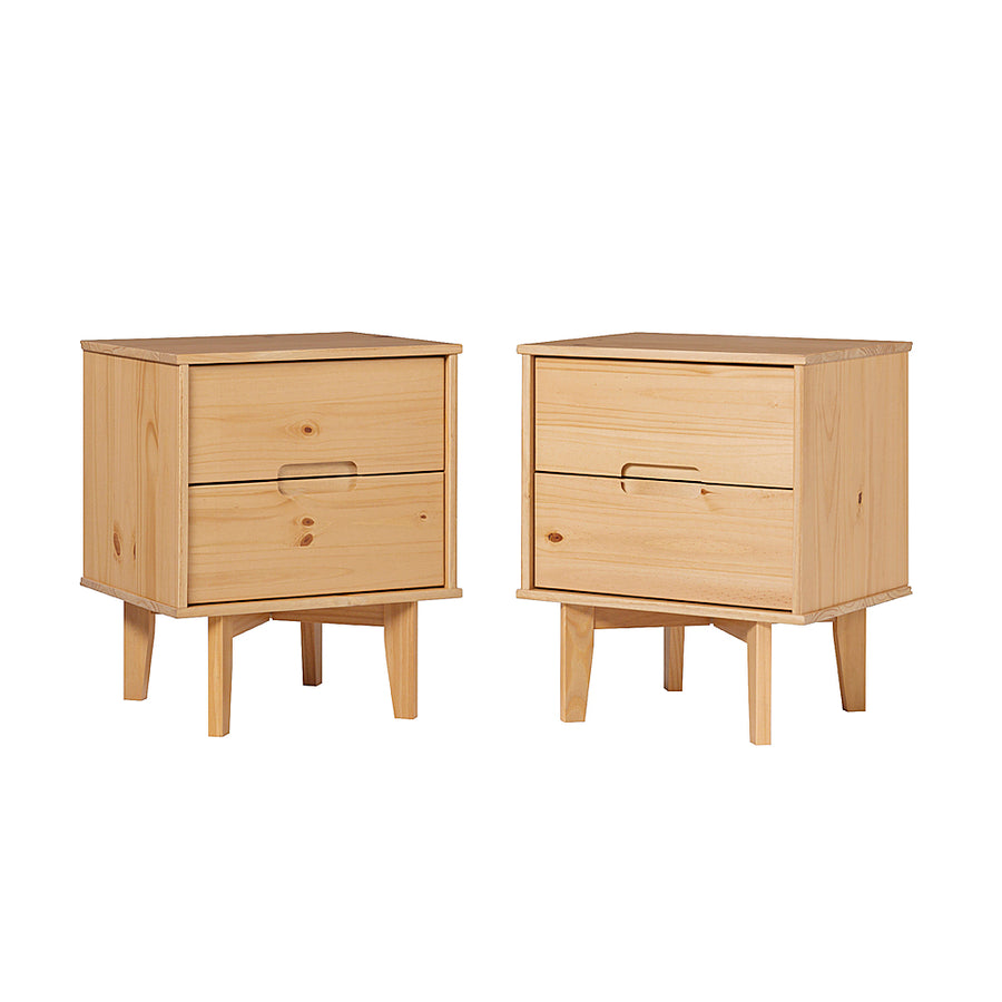 Walker Edison - Retro 2-Piece 2-Drawer Nightstand Set - Natural Pine_0