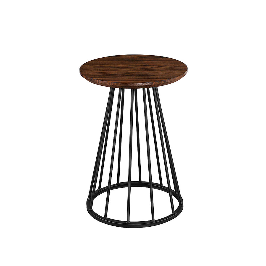 Walker Edison - Modern Round Cage-Leg Side Table - Dark Walnut_0