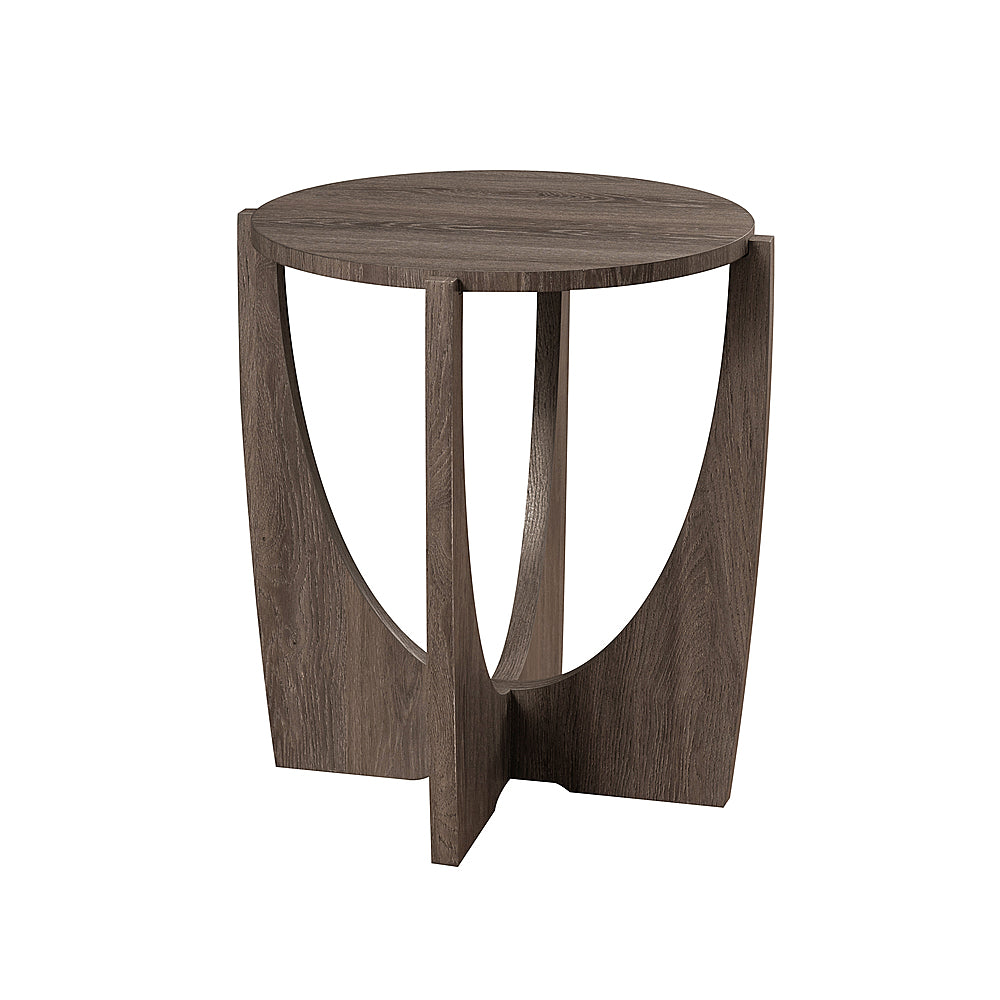 Walker Edison - Contemporary Arch-Base Round Side Table - Cerused Ash_1