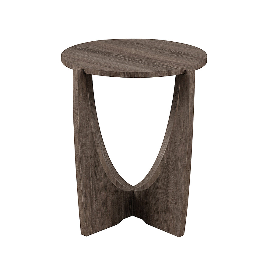 Walker Edison - Contemporary Arch-Base Round Side Table - Cerused Ash_0