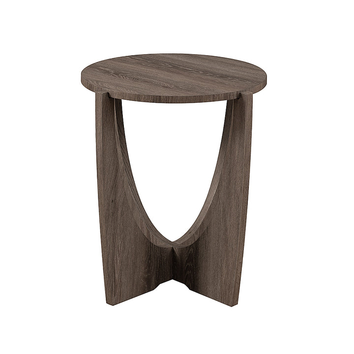 Walker Edison - Contemporary Arch-Base Round Side Table - Cerused Ash_5