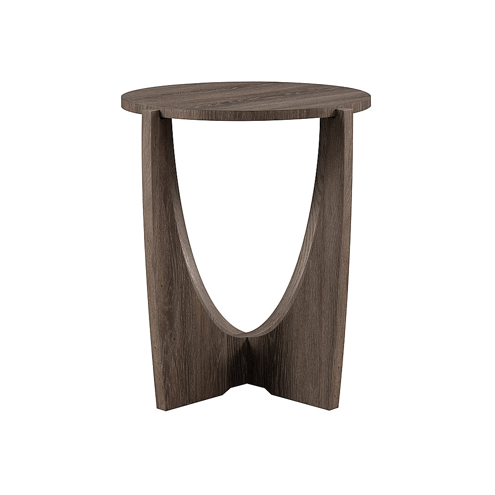 Walker Edison - Contemporary Arch-Base Round Side Table - Cerused Ash_6