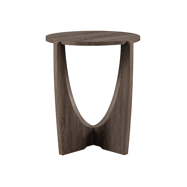 Walker Edison - Contemporary Arch-Base Round Side Table - Cerused Ash_6