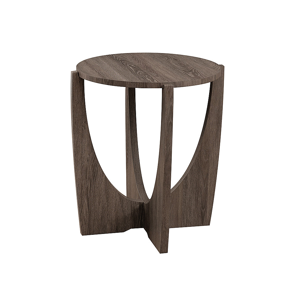 Walker Edison - Contemporary Arch-Base Round Side Table - Cerused Ash_2