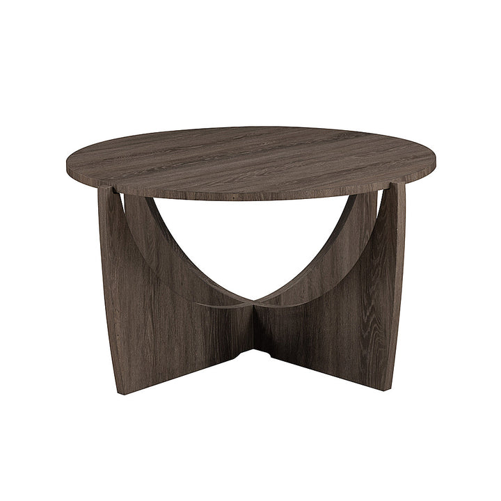 Walker Edison - Contemporary Arch-Base Round Coffee Table - Cerused Ash_7