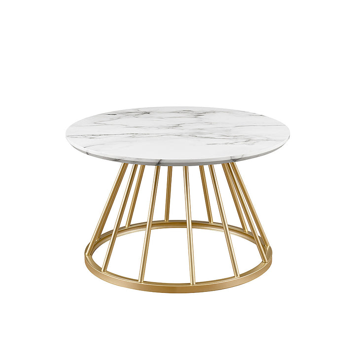 Walker Edison - Modern Cage-Base Coffee Table - Faux White Marble_5