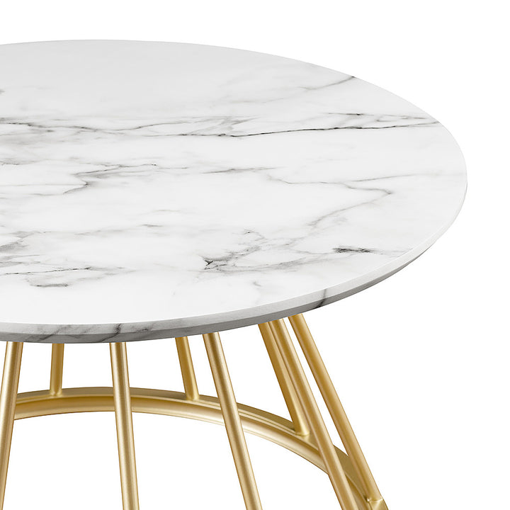 Walker Edison - Modern Cage-Base Coffee Table - Faux White Marble_7