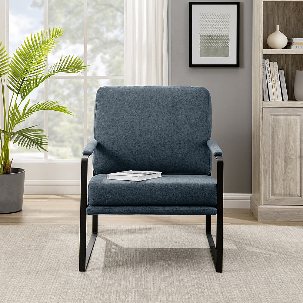 Walker Edison - Modern Metal-Arm Accent Chair - Indigo Blue_10