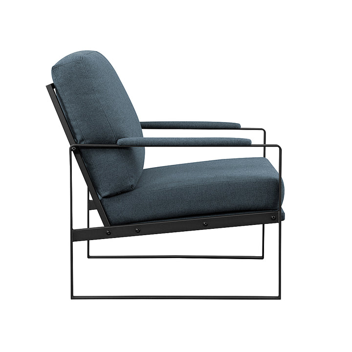 Walker Edison - Modern Metal-Arm Accent Chair - Indigo Blue_6