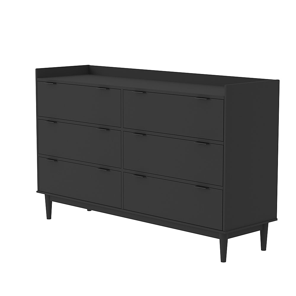 Walker Edison - Modern Minimalist 6-Drawer Solid Wood Dresser - Black_1