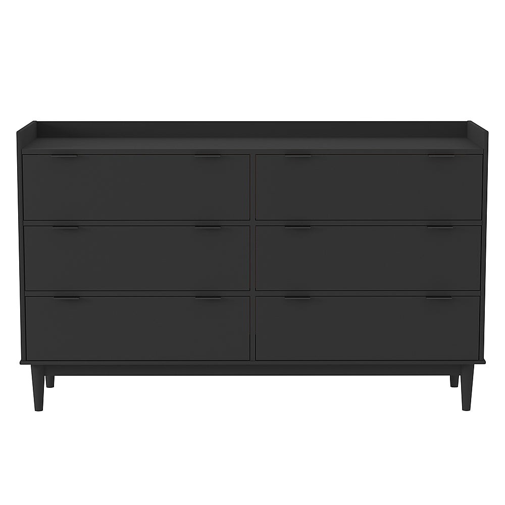 Walker Edison - Modern Minimalist 6-Drawer Solid Wood Dresser - Black_0