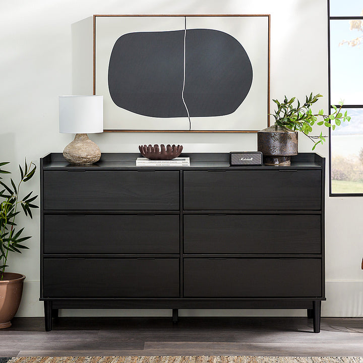 Walker Edison - Modern Minimalist 6-Drawer Solid Wood Dresser - Black_19