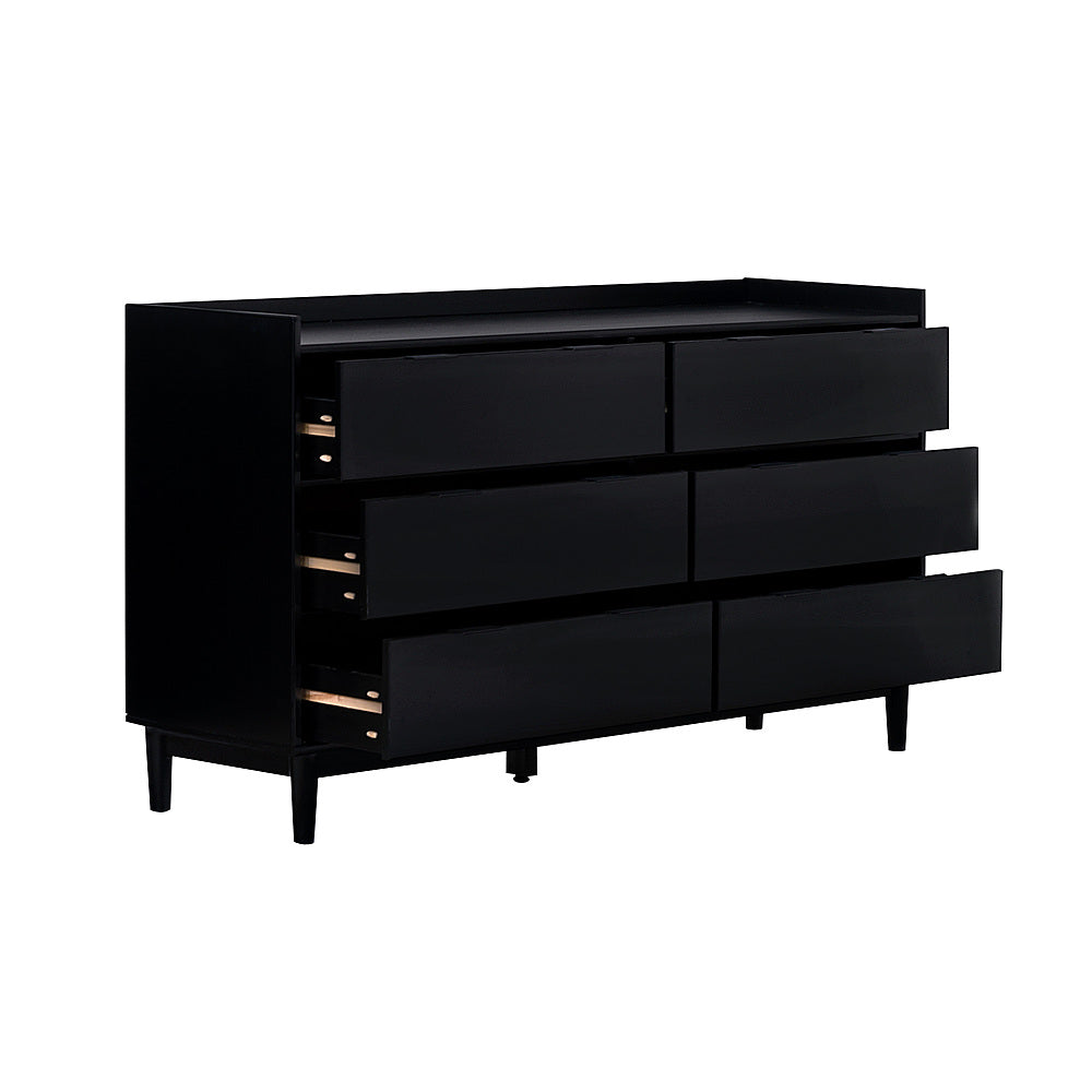 Walker Edison - Modern Minimalist 6-Drawer Solid Wood Dresser - Black_4