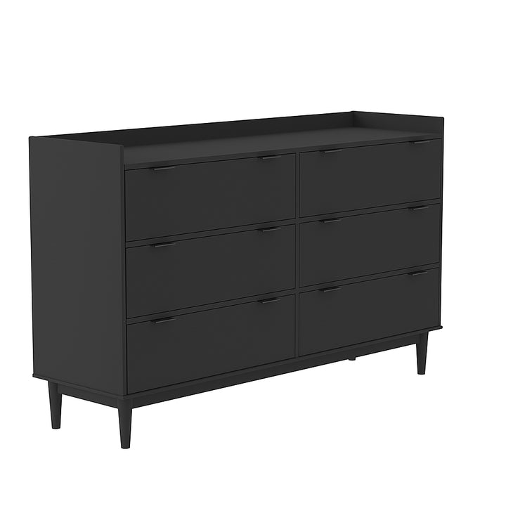 Walker Edison - Modern Minimalist 6-Drawer Solid Wood Dresser - Black_2