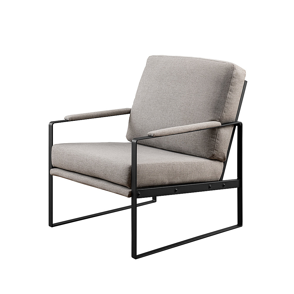 Walker Edison - Modern Metal-Arm Accent Chair - Mushroom_1