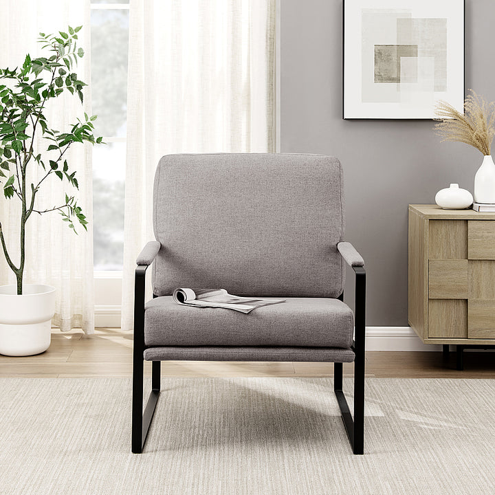 Walker Edison - Modern Metal-Arm Accent Chair - Mushroom_10