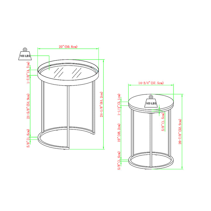 Walker Edison - Industrial Nesting Side Tables - Dark Walnut_11