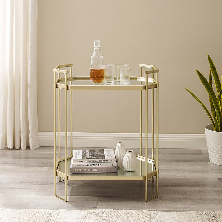 Walker Edison - Glam Mirrored Accent Table - Gold_9