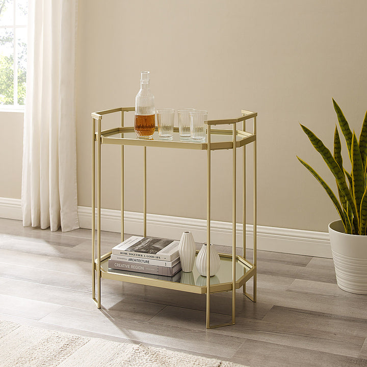 Walker Edison - Glam Mirrored Accent Table - Gold_10