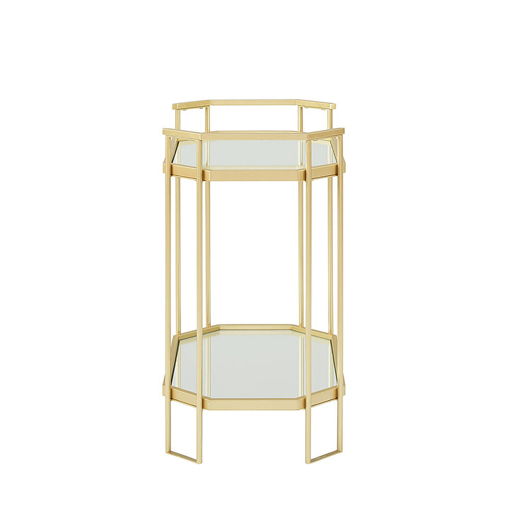 Walker Edison - Glam Mirrored Accent Table - Gold_6