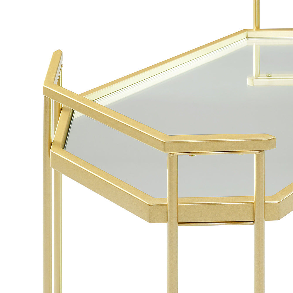 Walker Edison - Glam Mirrored Accent Table - Gold_7