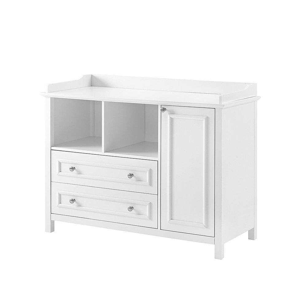 Walker Edison - Transitional 1-Cabinet 2-Drawer Children’s Dresser - Solid White_1