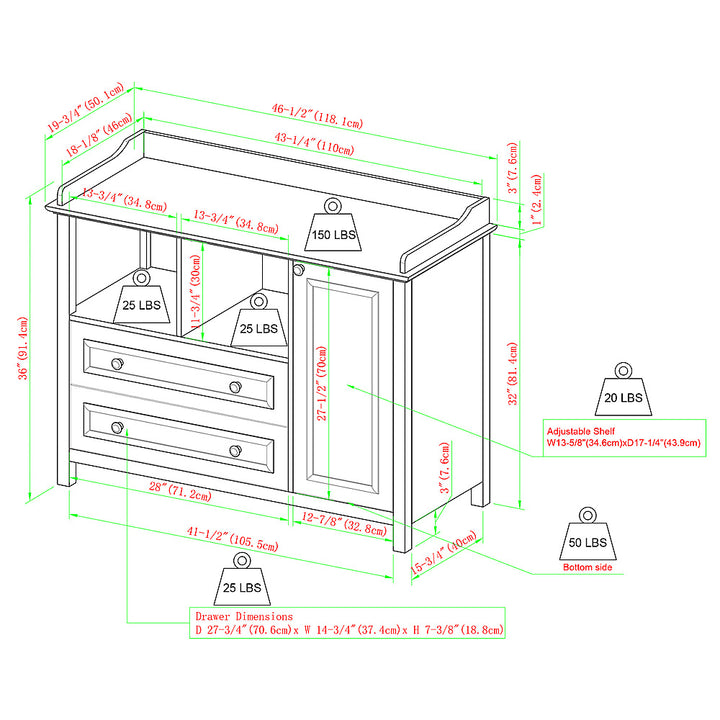 Walker Edison - Transitional 1-Cabinet 2-Drawer Children’s Dresser - Solid White_12