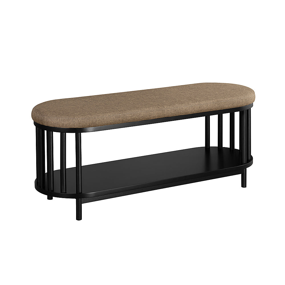 Walker Edison - Modern Upholstered Bench - Black_2