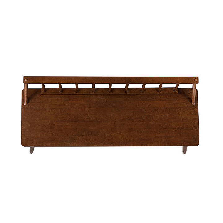 Walker Edison - Contemporary Low-Back Spindle Bench - Walnut_3