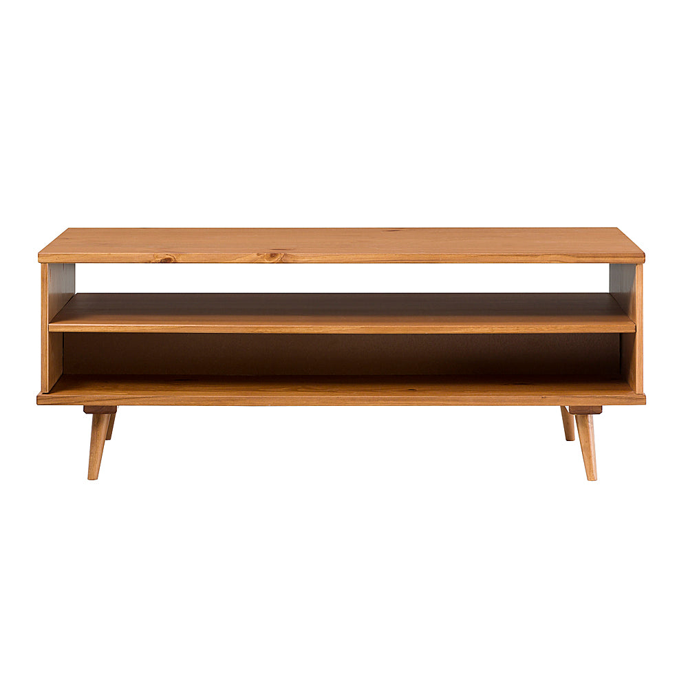 Walker Edison - Mid-Century Modern Minimalist Solid Wood Storage Coffee Table - Caramel_7