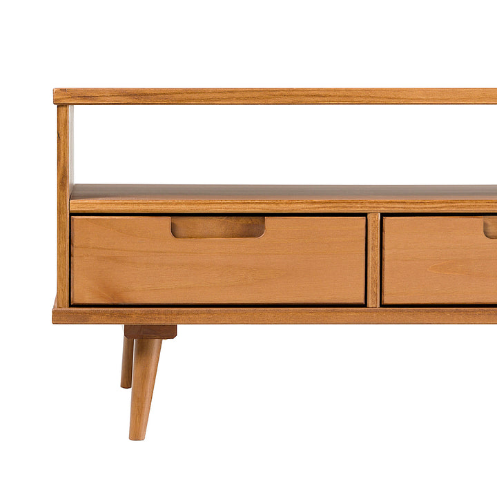 Walker Edison - Mid-Century Modern Minimalist Solid Wood Storage Coffee Table - Caramel_10