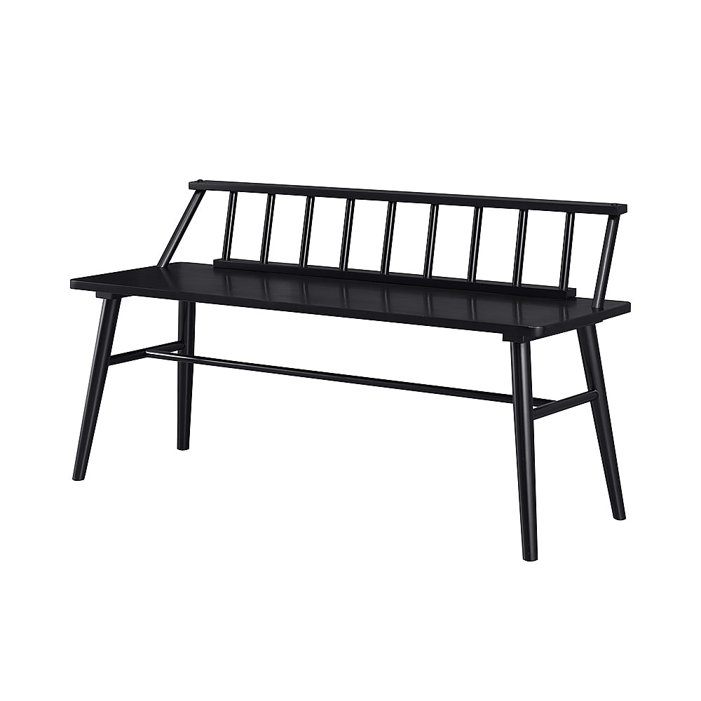 Walker Edison - Contemporary Low-Back Spindle Bench - Black_1