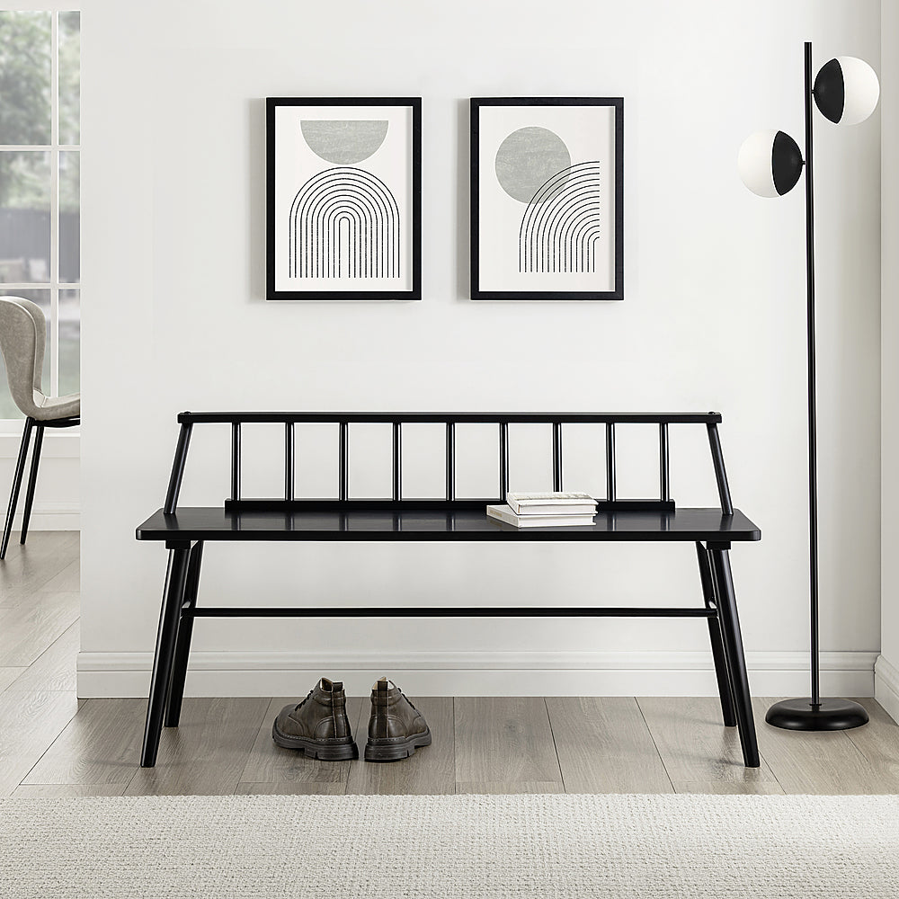 Walker Edison - Contemporary Low-Back Spindle Bench - Black_10