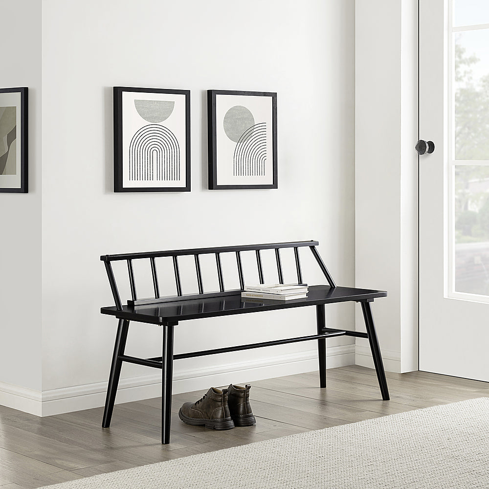 Walker Edison - Contemporary Low-Back Spindle Bench - Black_9