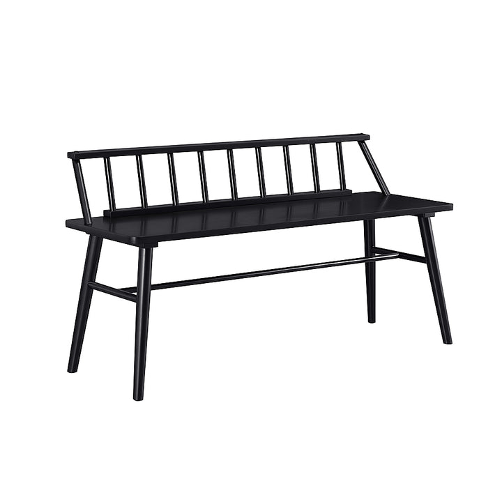 Walker Edison - Contemporary Low-Back Spindle Bench - Black_2