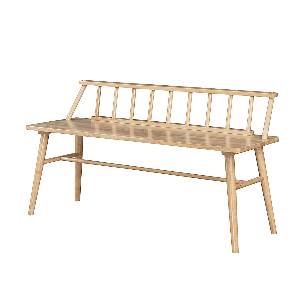 Walker Edison - Contemporary Low-Back Spindle Bench - Natural_1