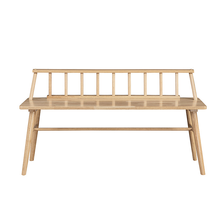 Walker Edison - Contemporary Low-Back Spindle Bench - Natural_0