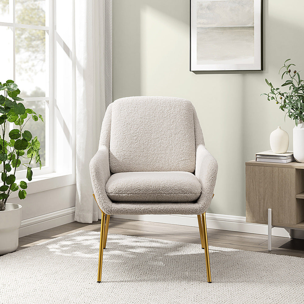 Walker Edison - Glam Accent Chair - Cream_9