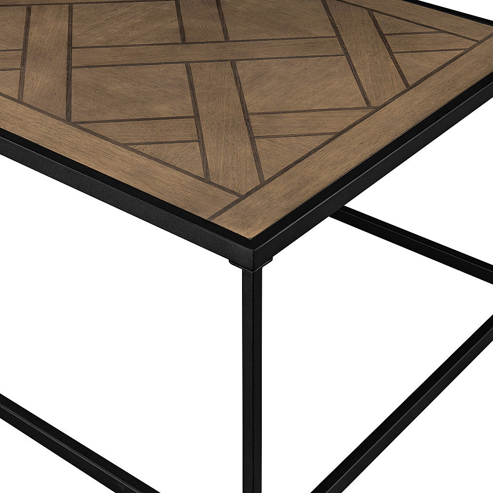 Walker Edison - Modern Parquet Rectangular Coffee Table - Parquet Veneer_6