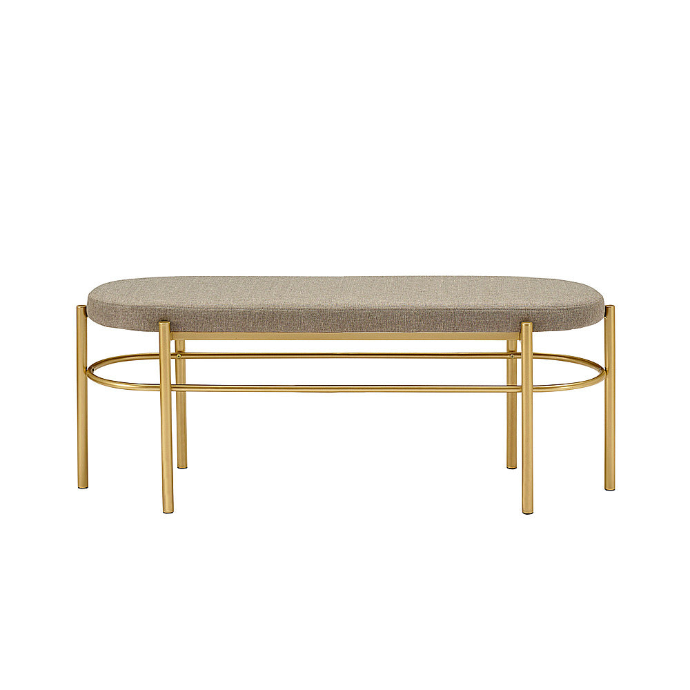 Walker Edison - Glam Bench with Cushion - Taupe_5