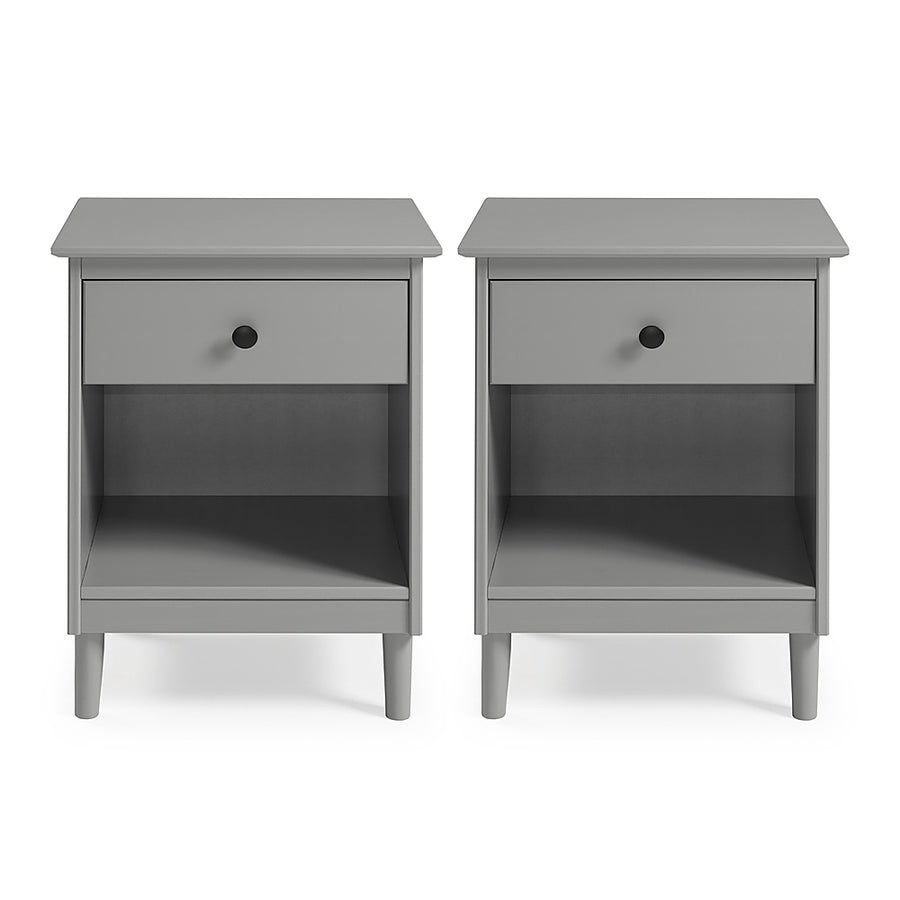 Walker Edison - Modern 2-Piece 1-Drawer Nightstand Set - Grey_0