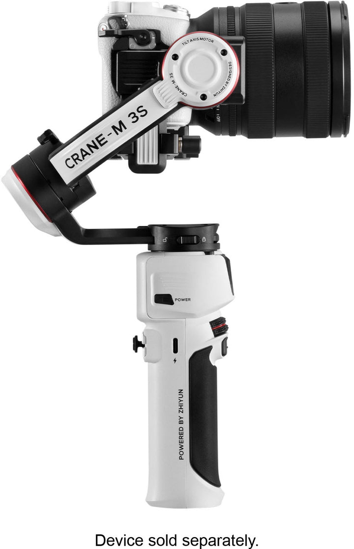 Zhiyun - Crane-M 3S 3-Axis Gimbal Stabilizer Standard for Smartphones, Action or Mirrorless Cameras w/ detachable tri-pod stand - White_8