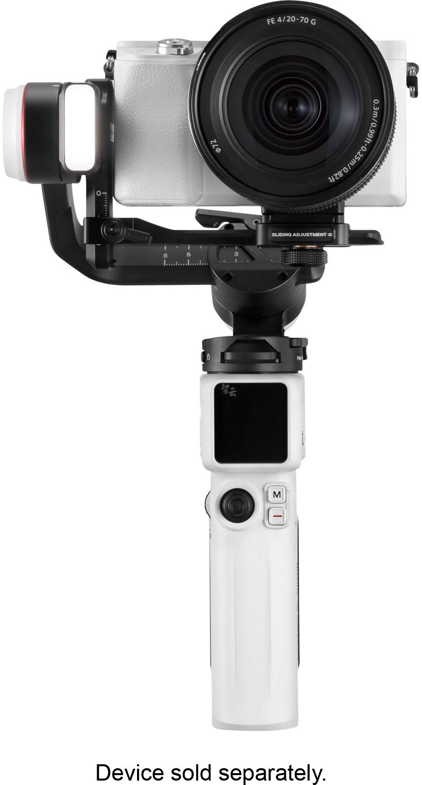 Zhiyun - Crane-M 3S 3-Axis Gimbal Stabilizer Standard for Smartphones, Action or Mirrorless Cameras w/ detachable tri-pod stand - White_9