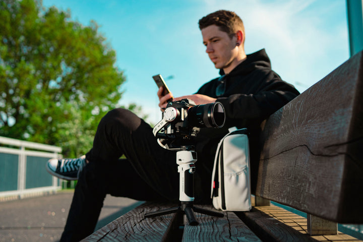 Zhiyun - Crane-M 3S 3-Axis Gimbal Stabilizer Standard for Smartphones, Action or Mirrorless Cameras w/ detachable tri-pod stand - White_3