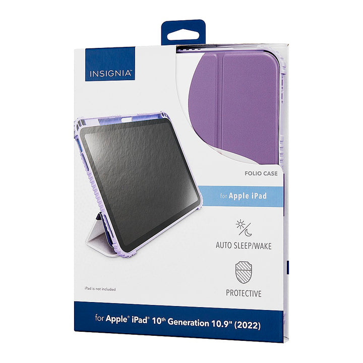 Insignia™ - Folio Case for Apple iPad 10.9" (10th generation) - Purple Abstract_4