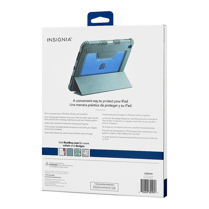 Insignia™ - Folio Case for Apple iPad 10.9" (10th generation) - Teal Green_3